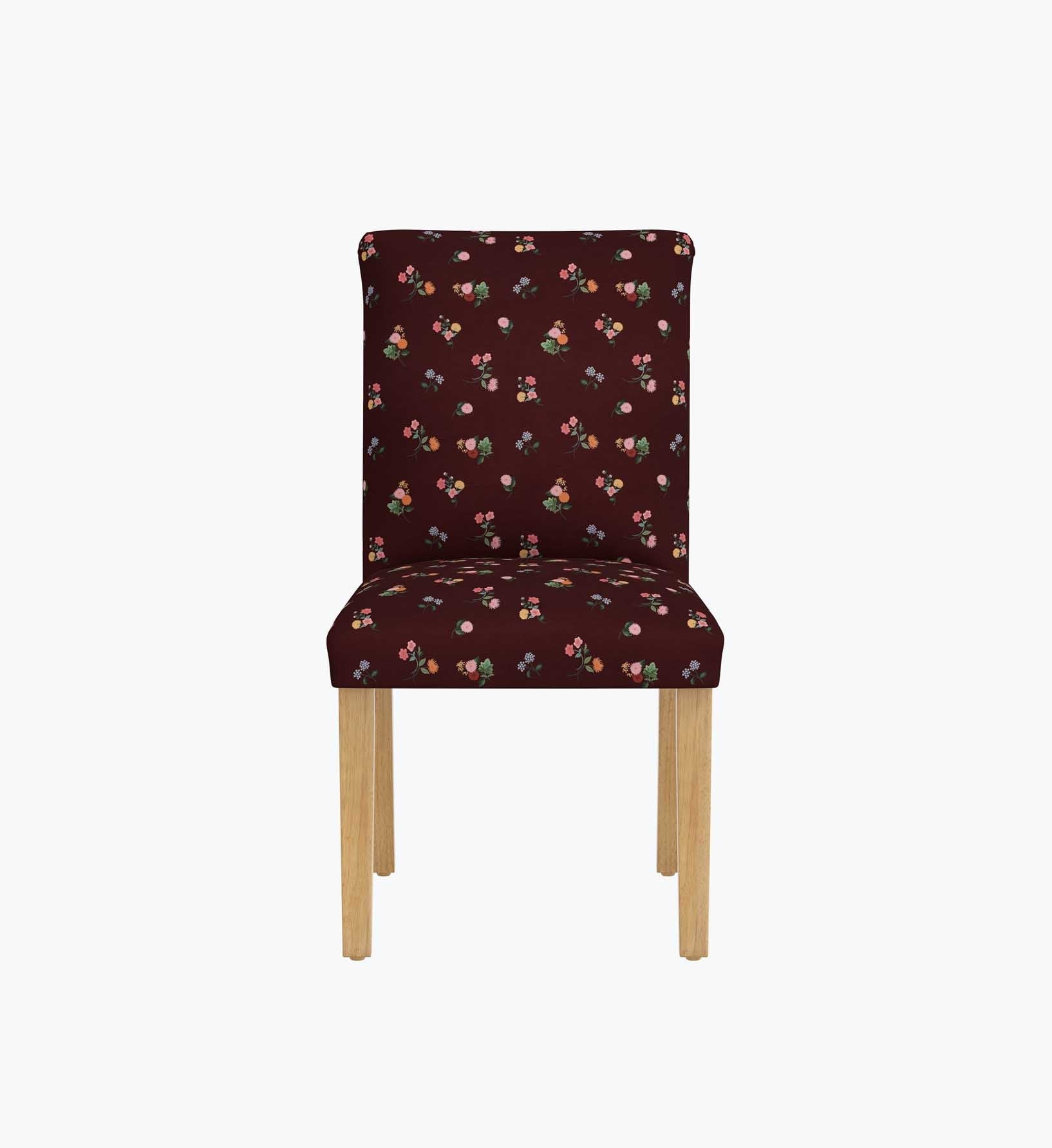 Lorraine Dining Chair - Ditsy Dahlia Burgundy