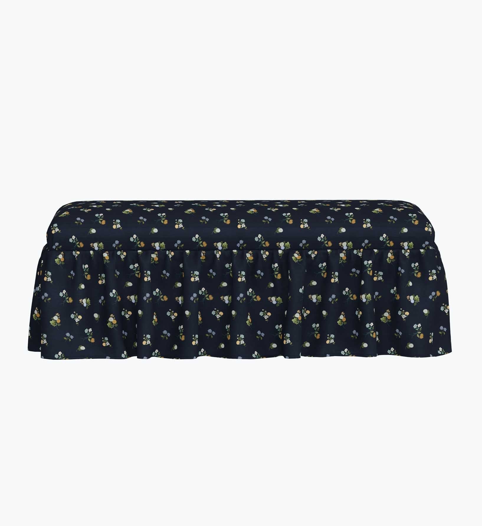 Surrey Dining Bench - Ditsy Dahlia Navy